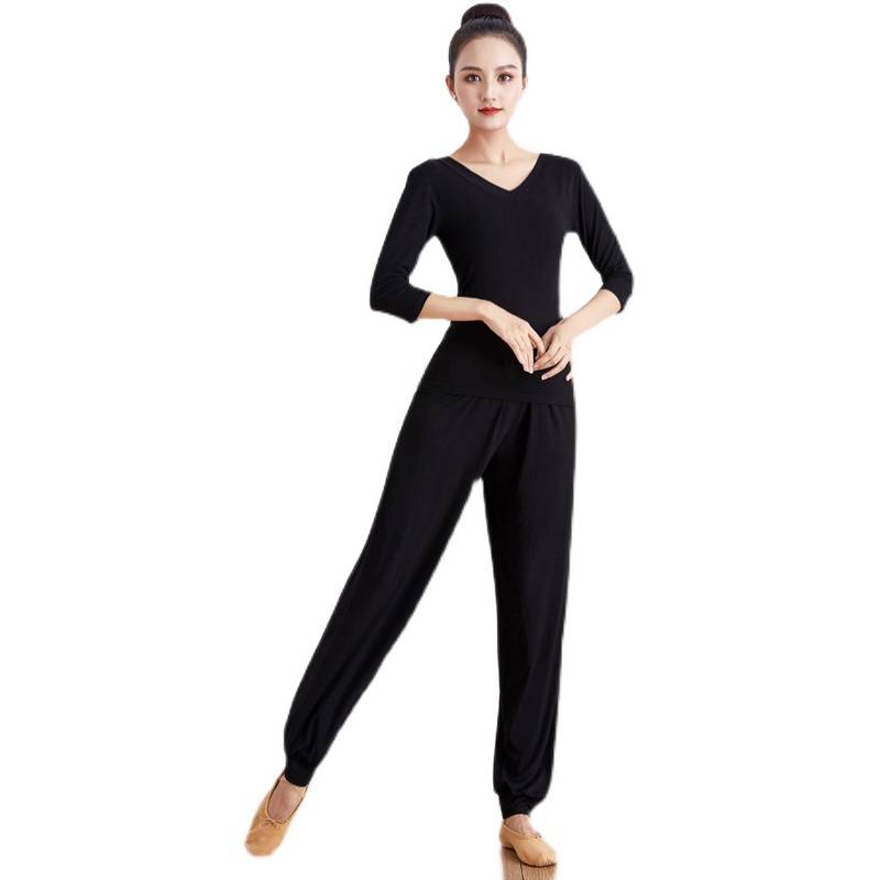 Dance practice service adult women's new set student -shaped physical clothing national modern dance dance dance dance dance pants