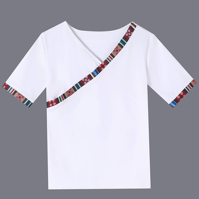 tibetan dance costumes, v-collar plaza, milk wiring and wiring, national stage costumes
