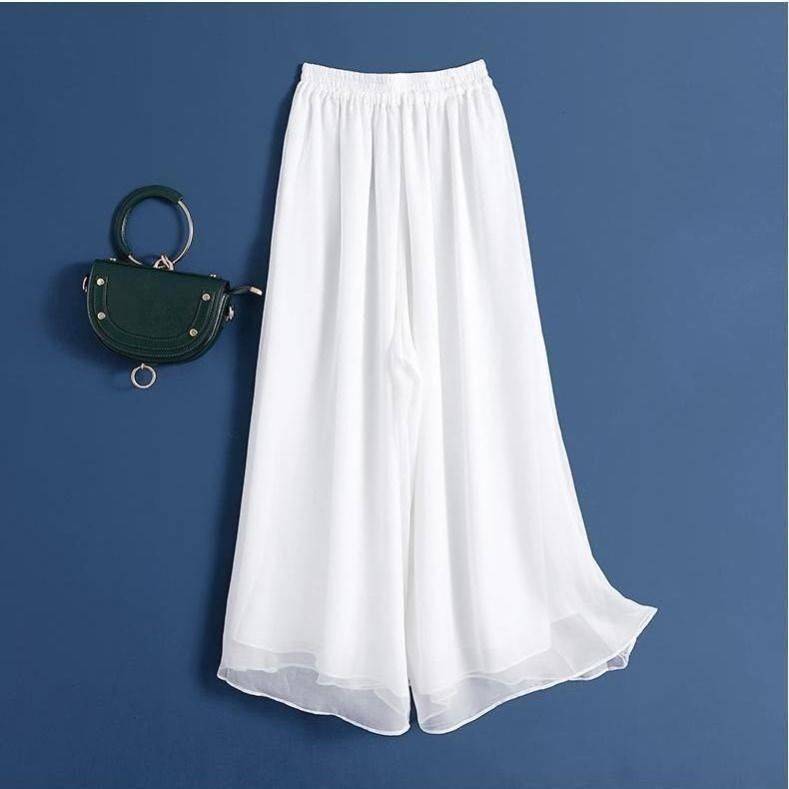 Classical dance pants chiffon Chinese style practice white gauze skirt summer Hanfu national dance performance clothes elegant