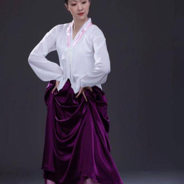 Korean dance practice service female adult performance service performance service top skirt skirt suit base training national folk dance