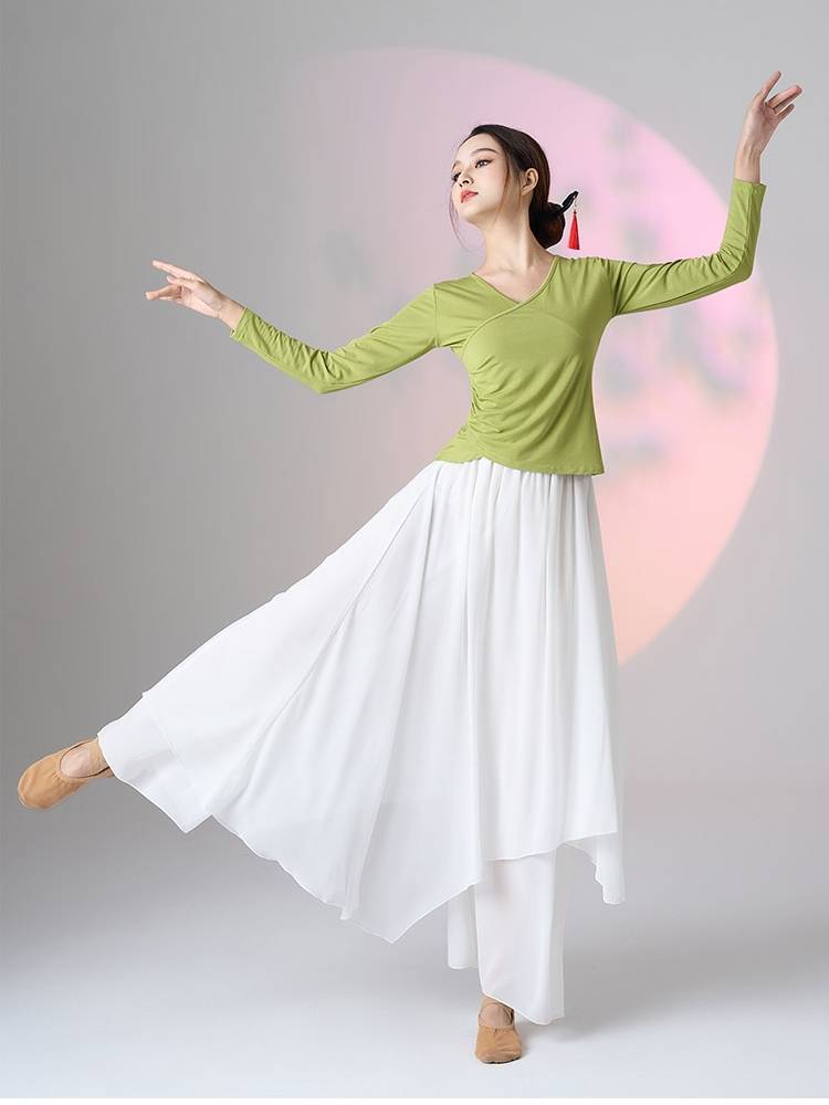 New Moder Plaza Dance Clothing Classical Chinese Dance Classical Chinese Dance Clothing Set Flower Long Skirt Pants Performance Services