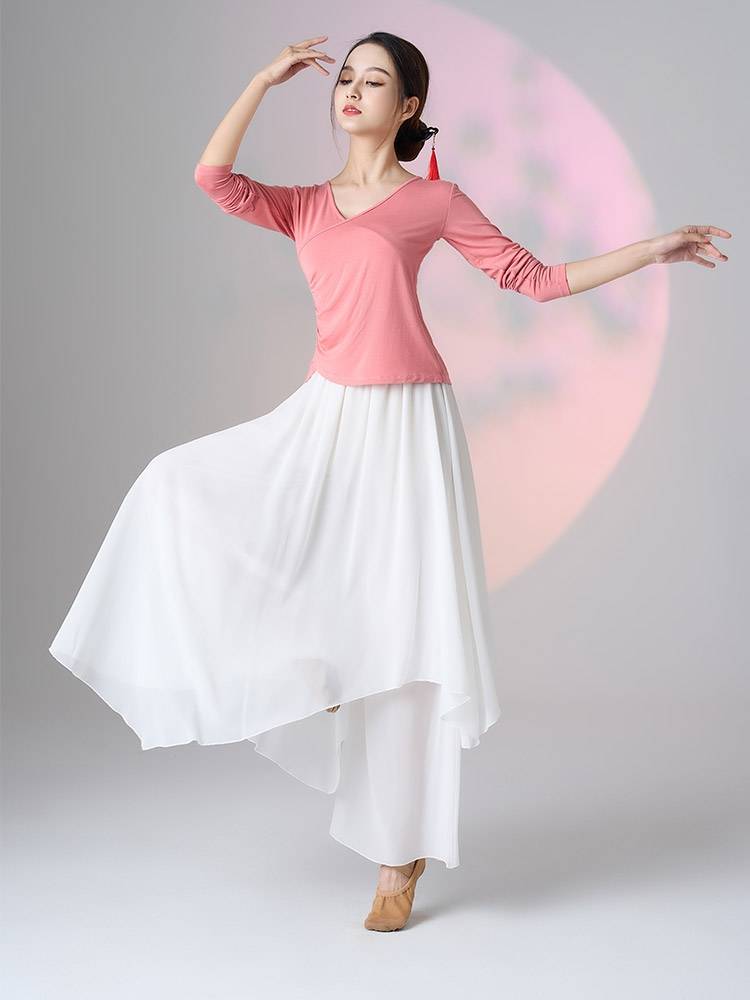 New Moder Plaza Dance Clothing Classical Chinese Dance Classical Chinese Dance Clothing Set Flower Long Skirt Pants Performance Services