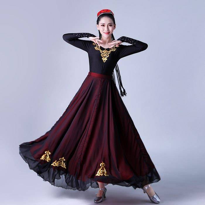 New new new Jiangsu dance skirt practice skirt performance clothing service minority clothing female big bloom skirt set performance