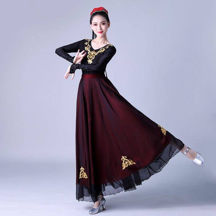 New new new Jiangsu dance skirt practice skirt performance clothing service minority clothing female big bloom skirt set performance