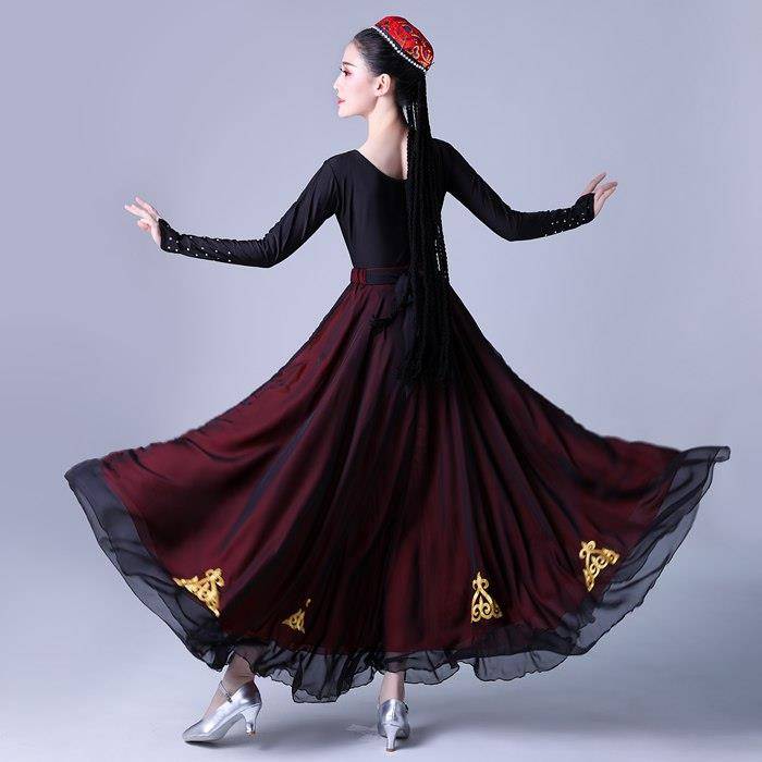 New new new Jiangsu dance skirt practice skirt performance clothing service minority clothing female big bloom skirt set performance