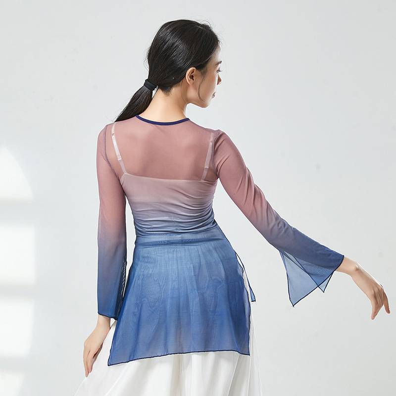 Modern classical dance service female elegant practice service gradient art test shows the national body rhyme elastic net gauze