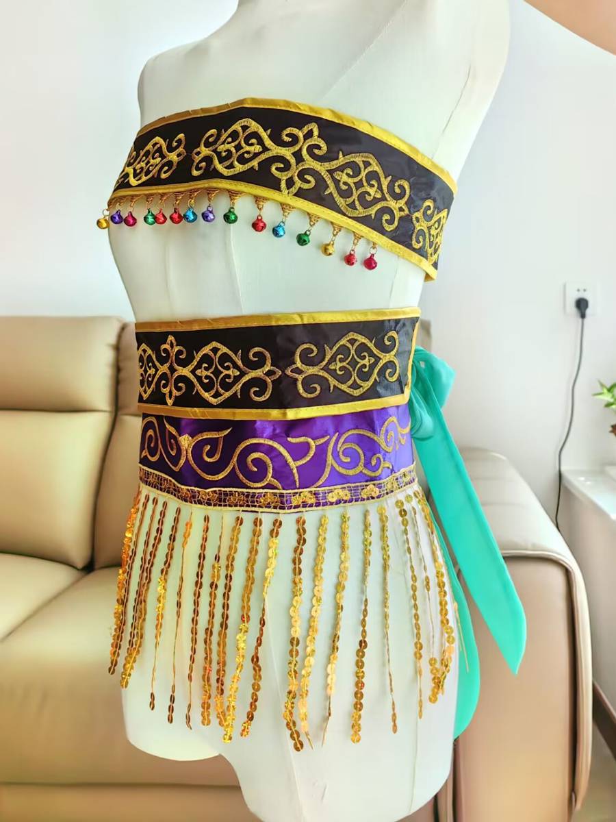 Xinjiang Wuyao Fengwei Tibetan Tibetan clothing supporting belt national style performance waist seal long skirt waist jewelry