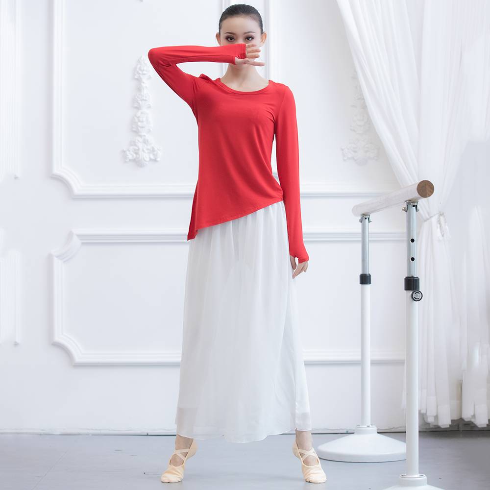 Classical dance service female modern dance service national dance service practice clothes practice pants elegant chiffon dance pants wide leg pants