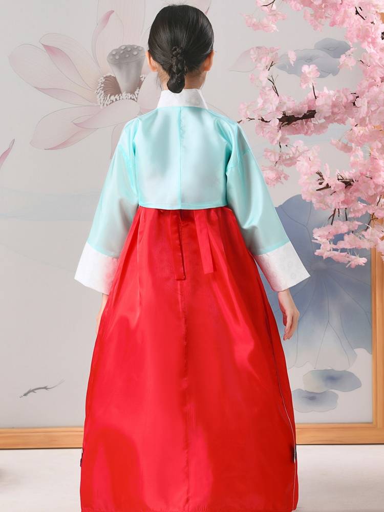 Girls' Korean Korean Graphze National Wind Girls Traditional costume daily performance Dance service photo children's set