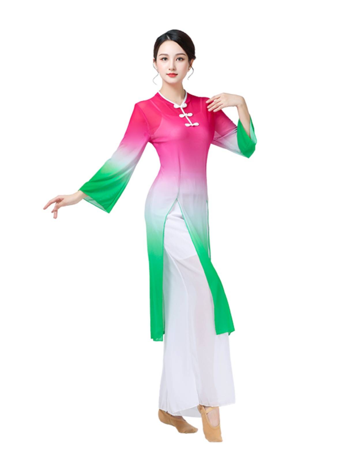 China Wind Square Dance Yangge Drum Drum Serving National Dance Cosmetic Fan Dance Dance Female Adult Practice Service