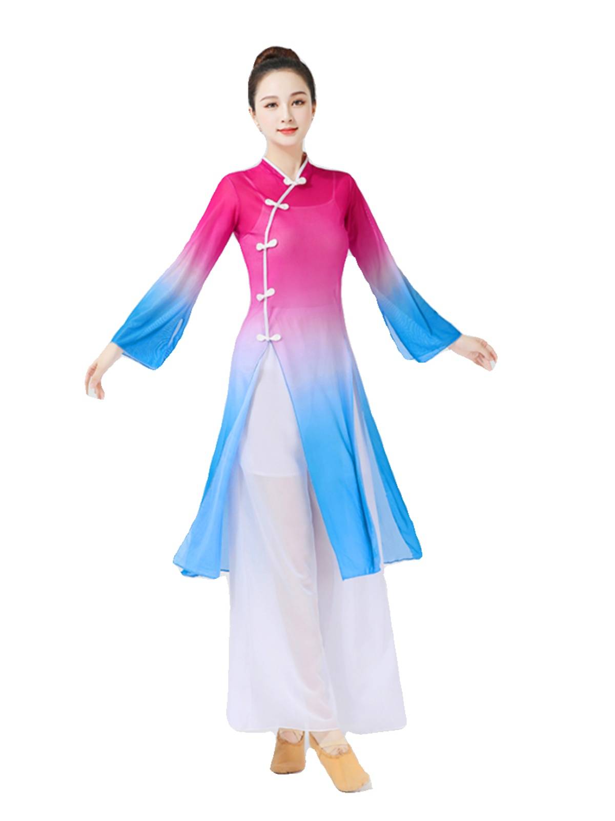 China Wind Square Dance Yangge Drum Drum Serving National Dance Cosmetic Fan Dance Dance Female Adult Practice Service