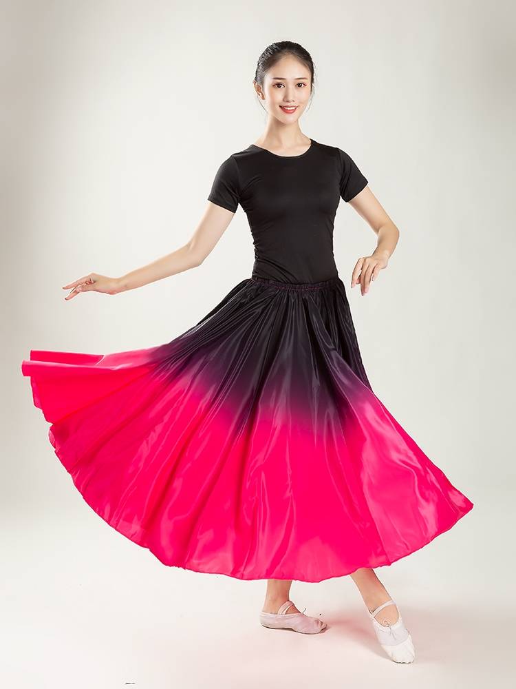 Xinjiang dance service female elegant big skirt gradient color -changing national dance lights in the Chinese our bilateral performance exercises