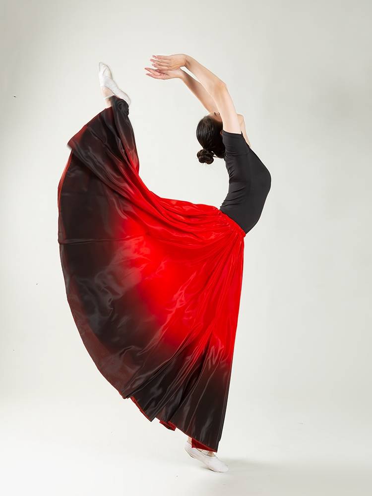 Xinjiang dance service female elegant big skirt gradient color -changing national dance lights in the Chinese our bilateral performance exercises