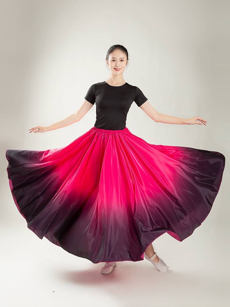 Xinjiang dance service female elegant big skirt gradient color -changing national dance lights in the Chinese our bilateral performance exercises