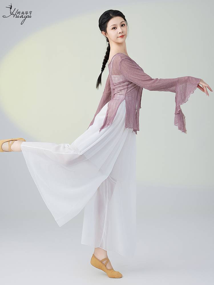 Classical dance clothing female elegant yarn clothing body rhyme training clothing Chinese style national dance 2024 new female long sleeves