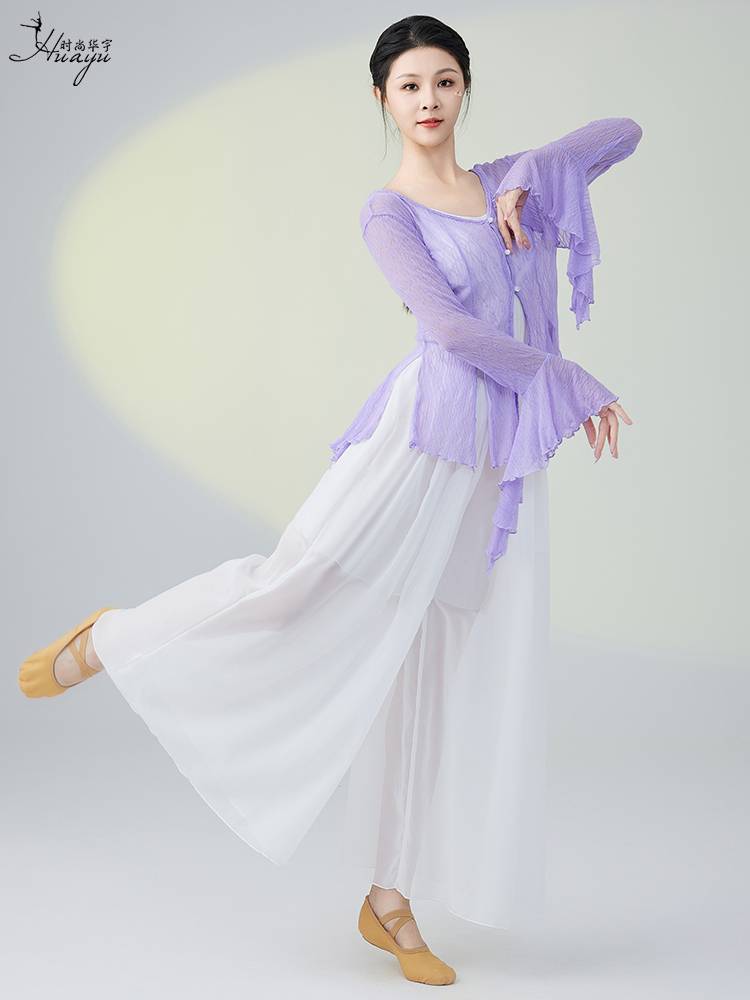 Classical dance clothing female elegant yarn clothing body rhyme training clothing Chinese style national dance 2024 new female long sleeves