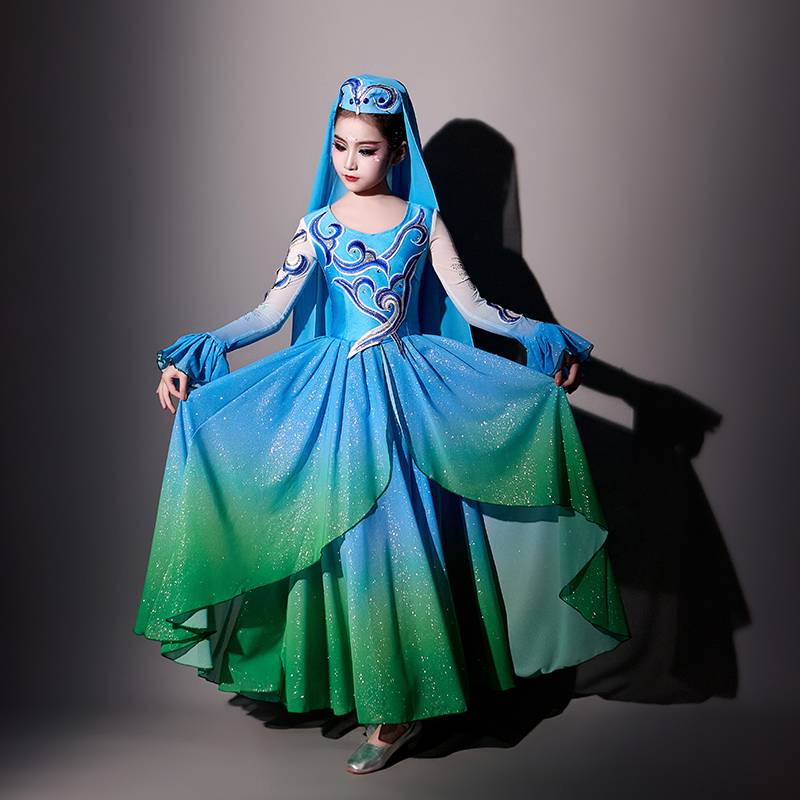 Girls in Xinjiang Dance Performance Service Children's Guli Hui Ethnic Clothing Uyghur Dance Performance Clothing