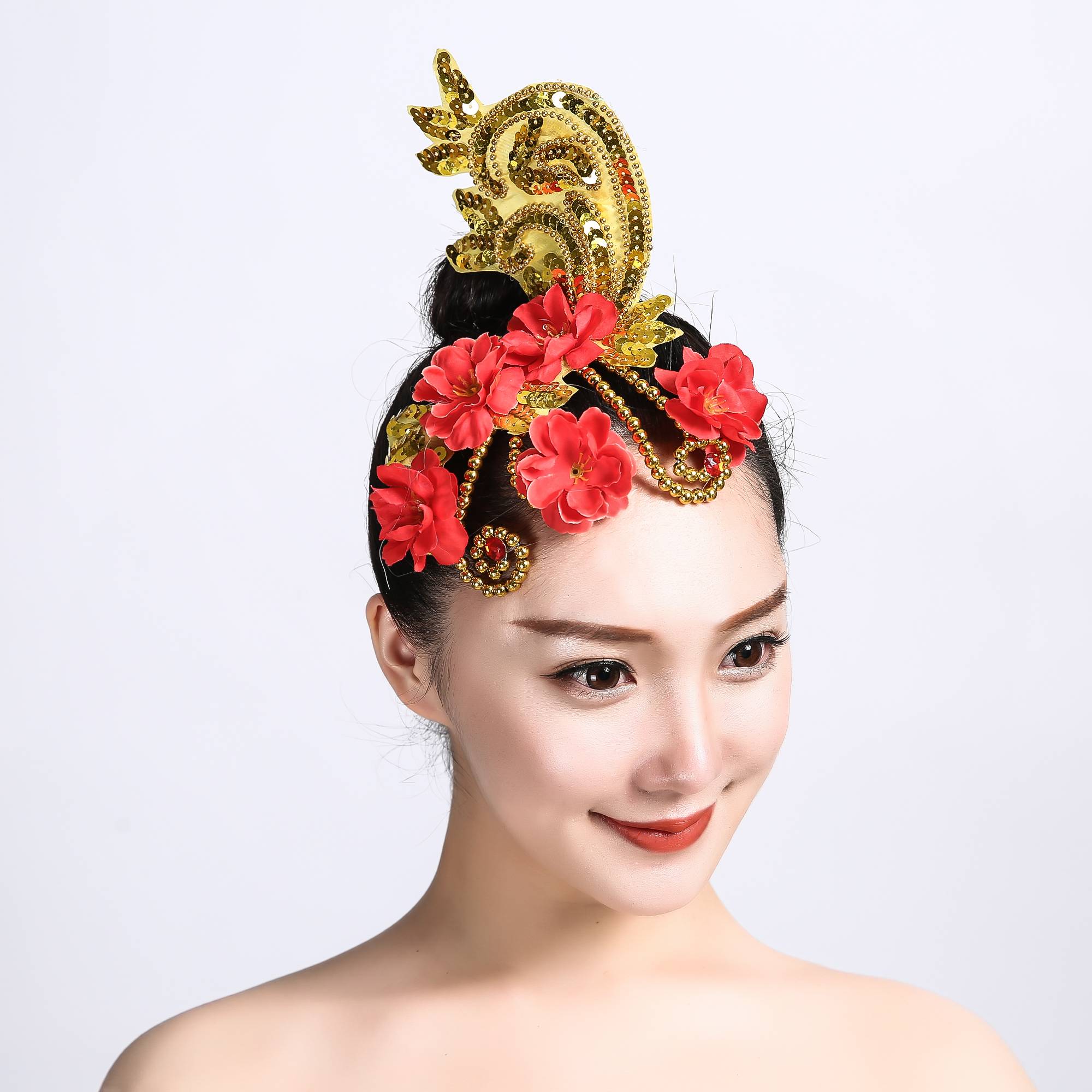 Plum Blossom Opening Dance Headwear Stage Plaza Dance Yangge Flower Silver Classical Modern Performance Headwear