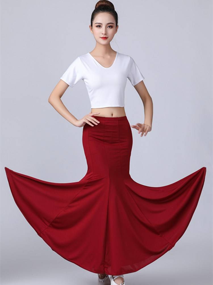 Dai dance service female performances, art test peacock dance practice bag hip fishtail skirt national dance exercise uniform set