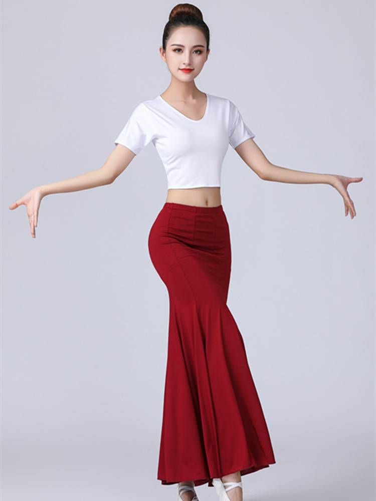 Dai dance service female performances, art test peacock dance practice bag hip fishtail skirt national dance exercise uniform set
