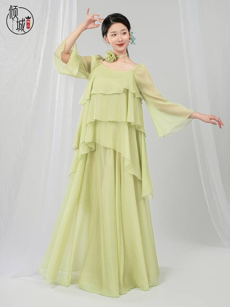 Qingcheng Dance Classical Dance clothing practice clothes, elegant fairy gauze, rhyme, ancient style flower raft Chinese dance service