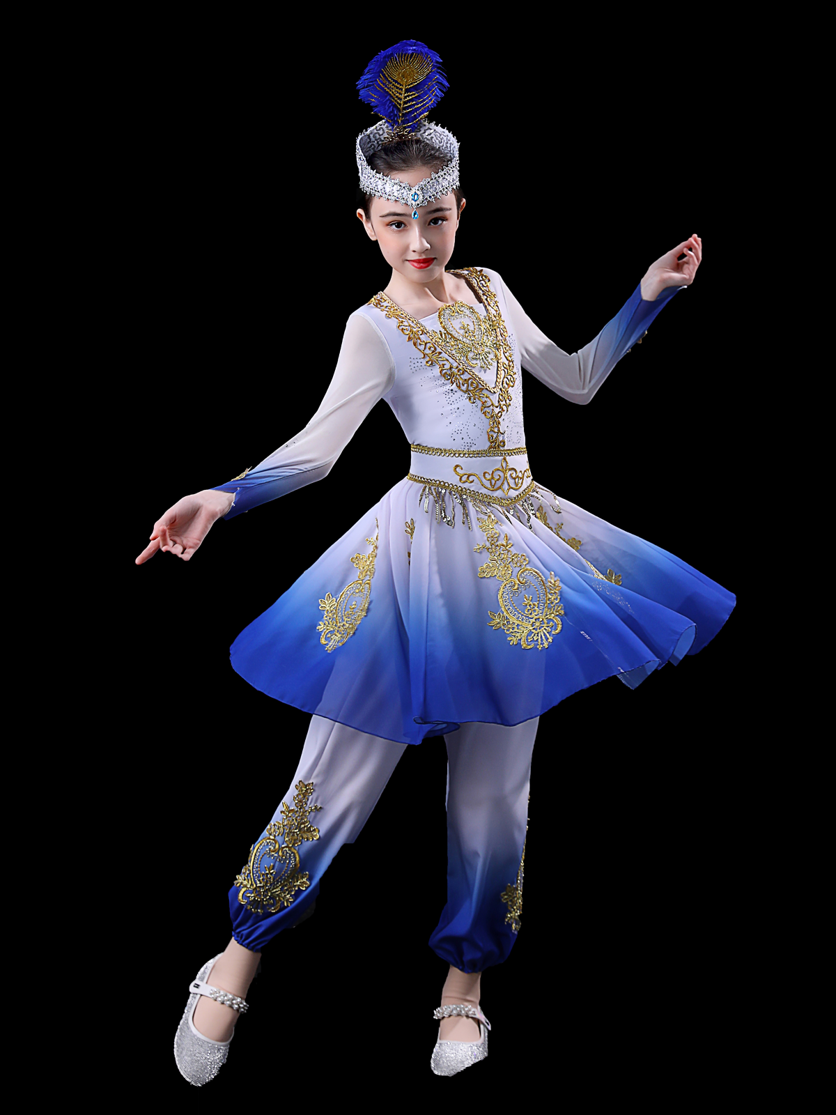 Xinjiang Dance Performance Server Children's Big Skirt Uyghur Little Guli Hui Victoria Girl Performance Clothing