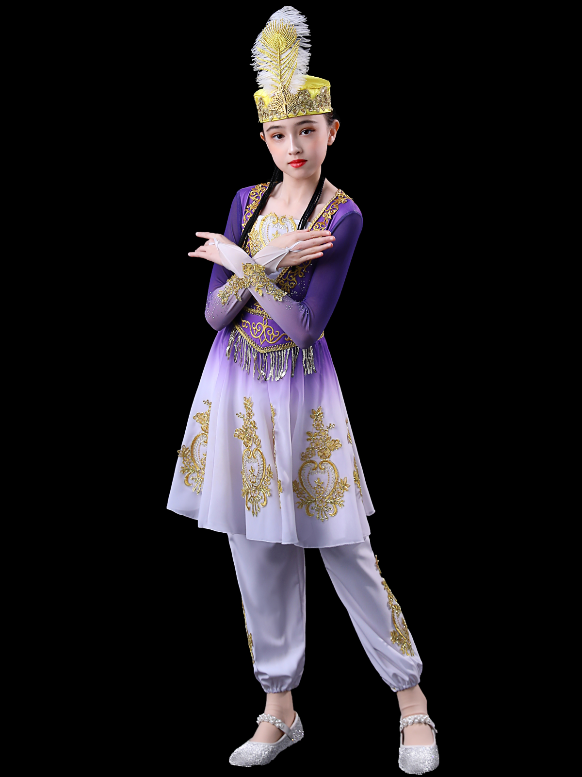 Xinjiang Dance Performance Server Children's Big Skirt Uyghur Little Guli Hui Victoria Girl Performance Clothing