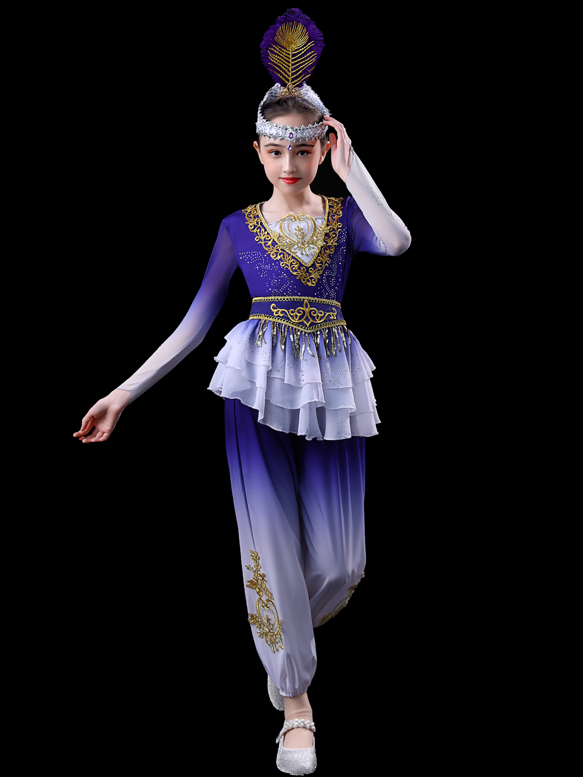 Xinjiang Dance Performance Server Children's Big Skirt Uyghur Little Guli Hui Victoria Girl Performance Clothing