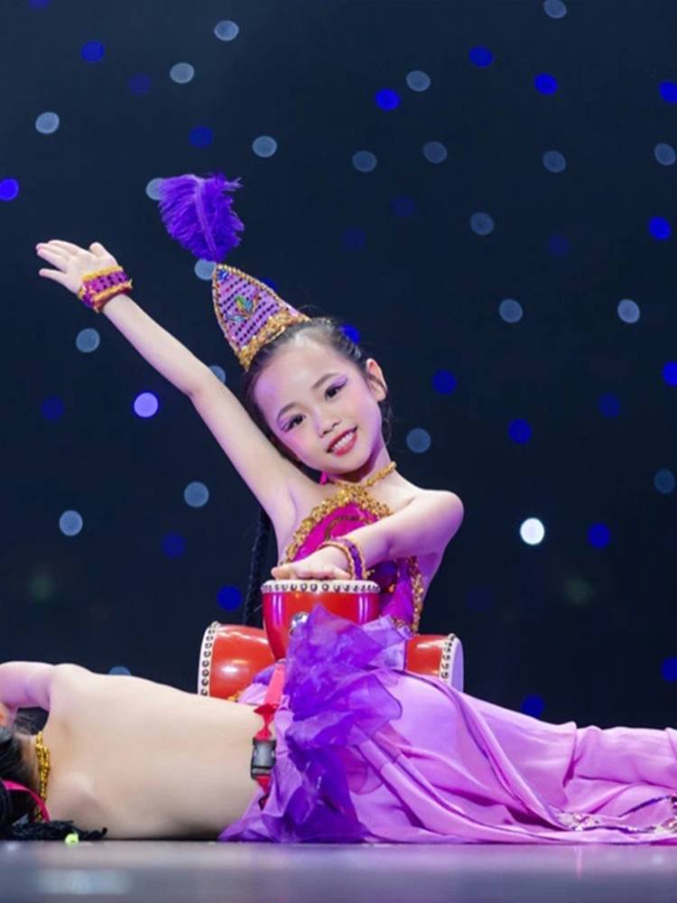 Douyin Zijin Dance The same children's performance clothing Xixia Drum Drum Performance Clothing Drum Xinjiang Uyghur Dance