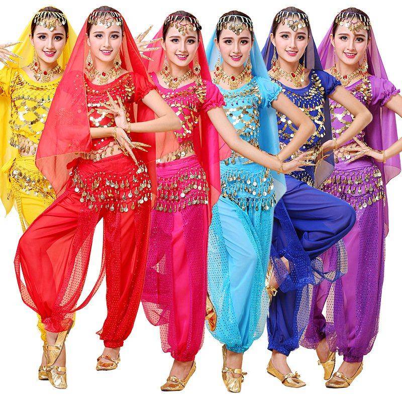 Belly dance set clothing shiny poster performance clothes stage national dance Indian dance performance suit suit