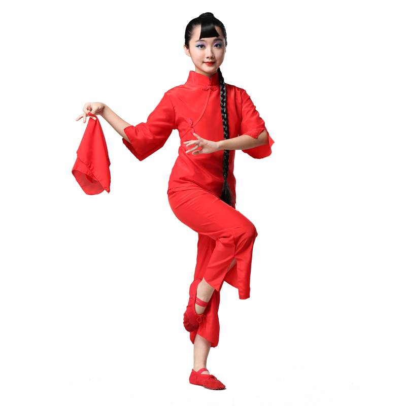 Jiu'er performed clothing girl red sorghum classical dance suits Yangge children's red performance Jiuer same clothes