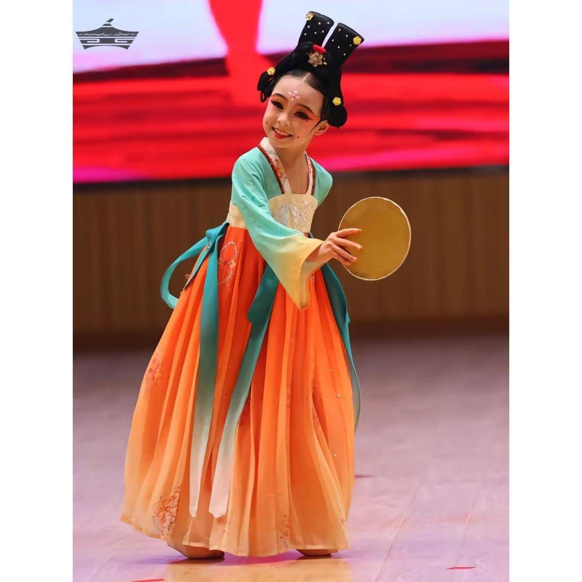 New Children's Personal Mirror Performance Server Girls Hanfu Skirt Han Tang Dance Performance Services Chinese Style National Dance Clothing