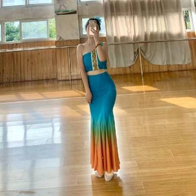 Dai dance clothing female art test adult peacock dance performance dance dance skirt elastic fishtail half body skirt