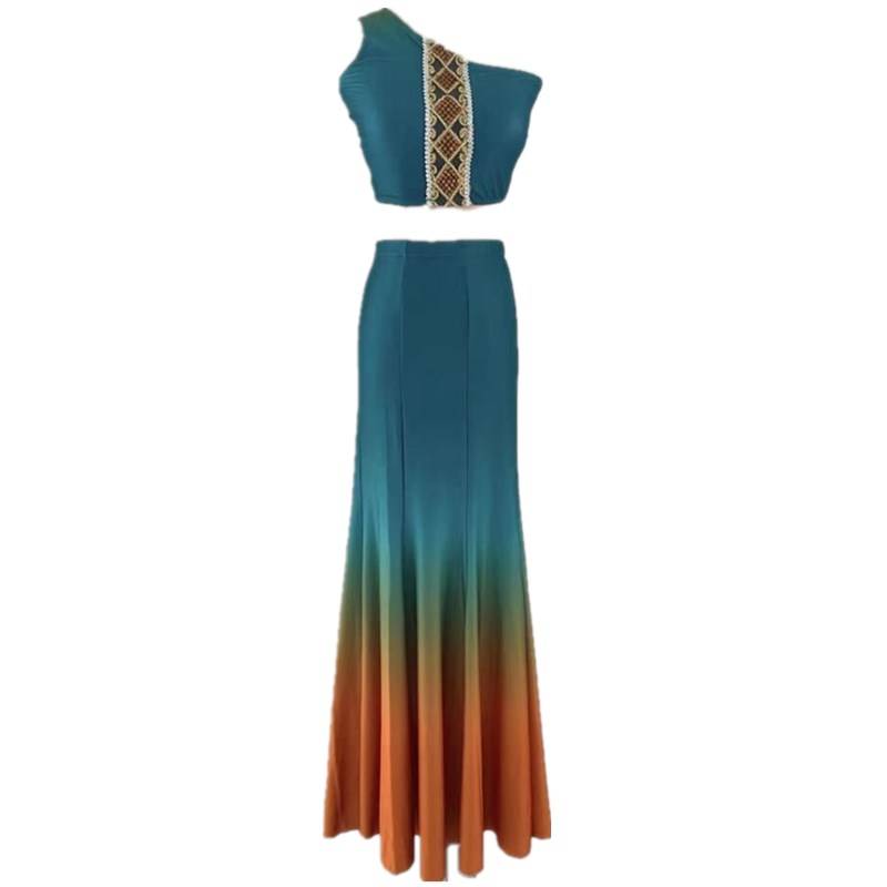 Dai dance clothing female art test adult peacock dance performance dance dance skirt elastic fishtail half body skirt