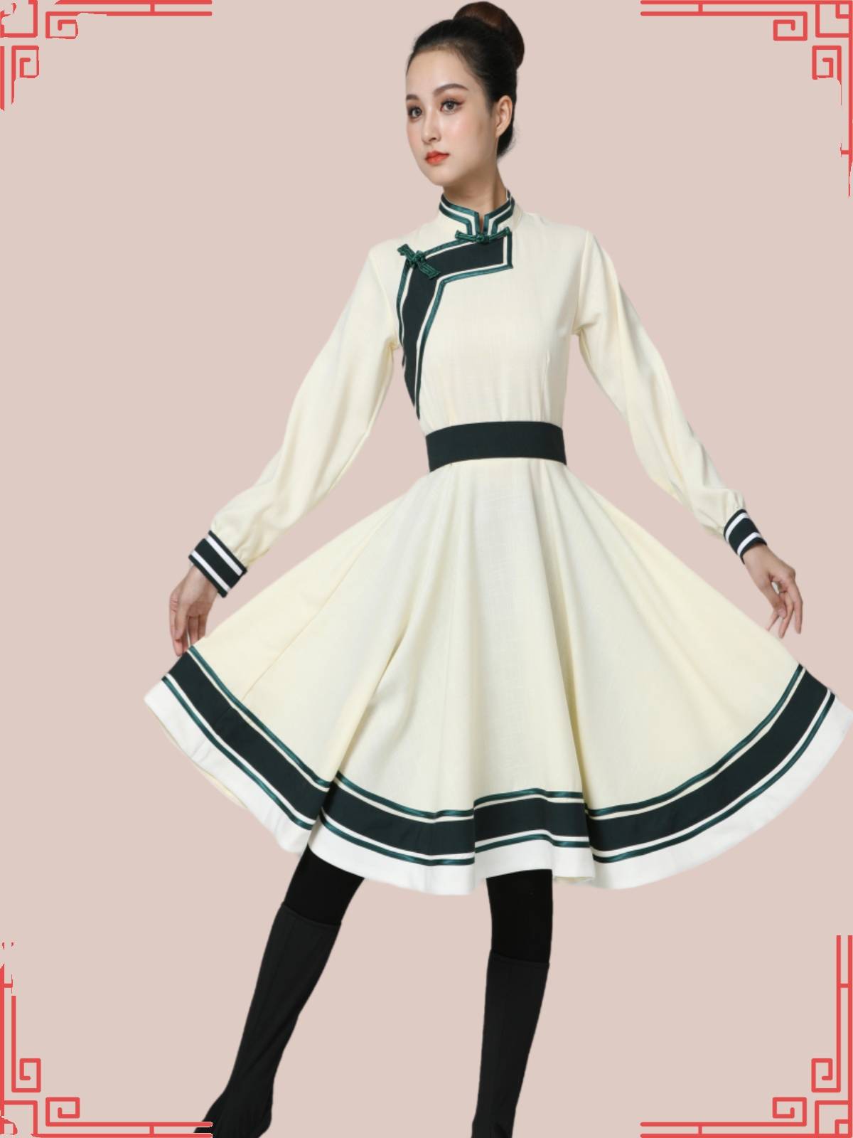 New Tibetan Dance Performance Clothing Dance Skirts Female Ethnic Occasion Clothing Adult Tibetan Plaza Dance Show