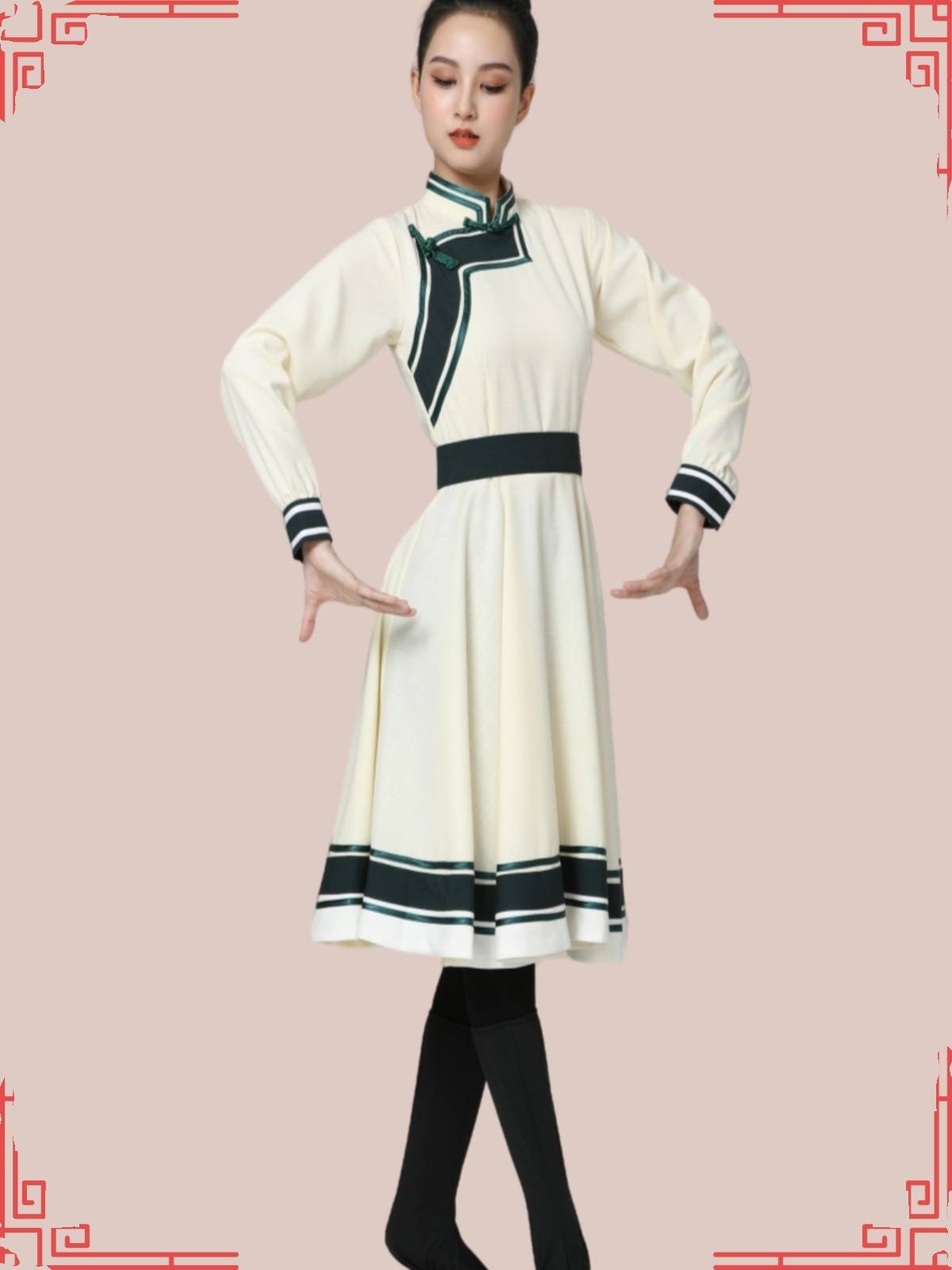 New Tibetan Dance Performance Clothing Dance Skirts Female Ethnic Occasion Clothing Adult Tibetan Plaza Dance Show