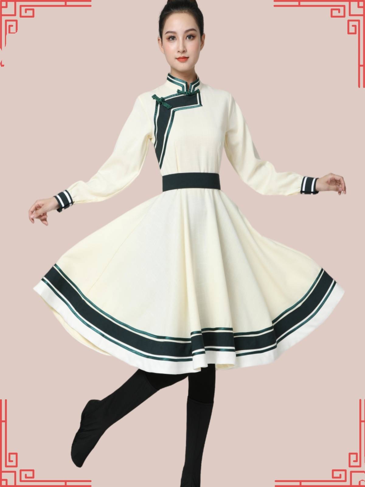 New Tibetan Dance Performance Clothing Dance Skirts Female Ethnic Occasion Clothing Adult Tibetan Plaza Dance Show