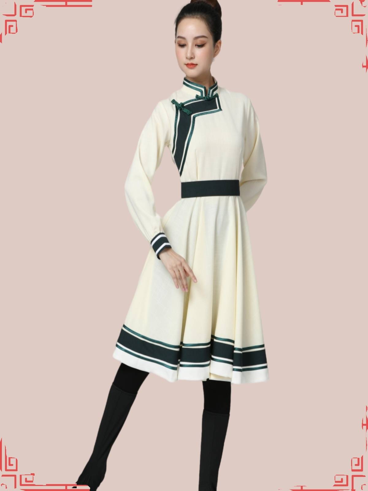 New Tibetan Dance Performance Clothing Dance Skirts Female Ethnic Occasion Clothing Adult Tibetan Plaza Dance Show