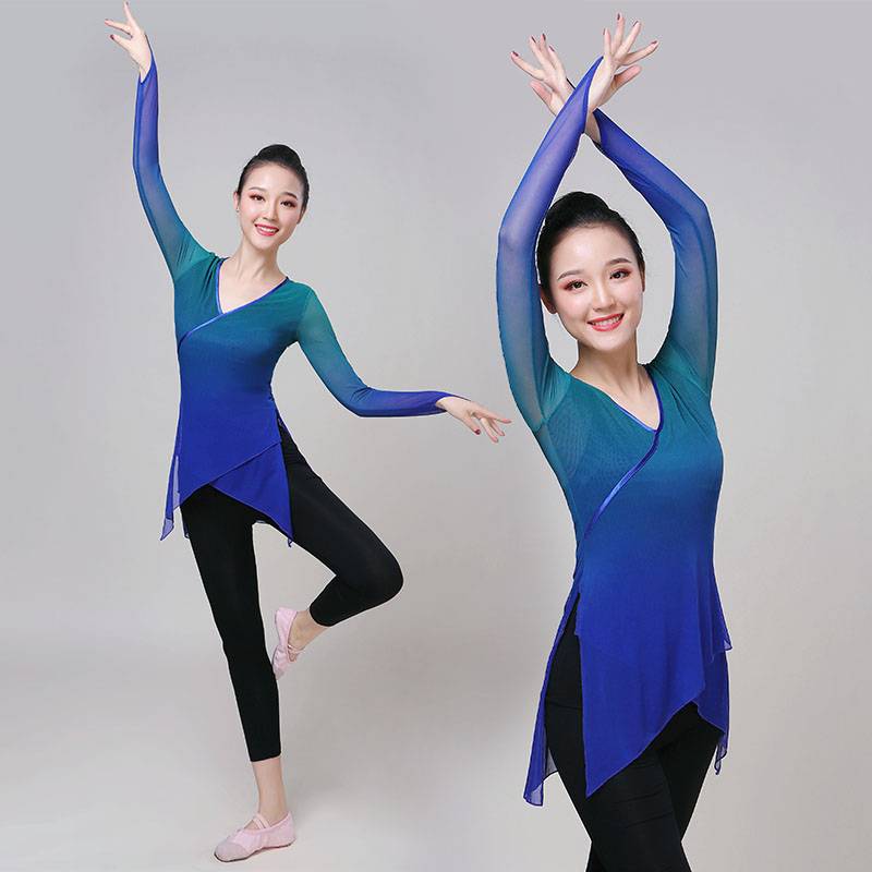 Classical dance exercise girl Cheng Cheng dance clothing ballet practice top Chinese dance body rhyme national dance gauze