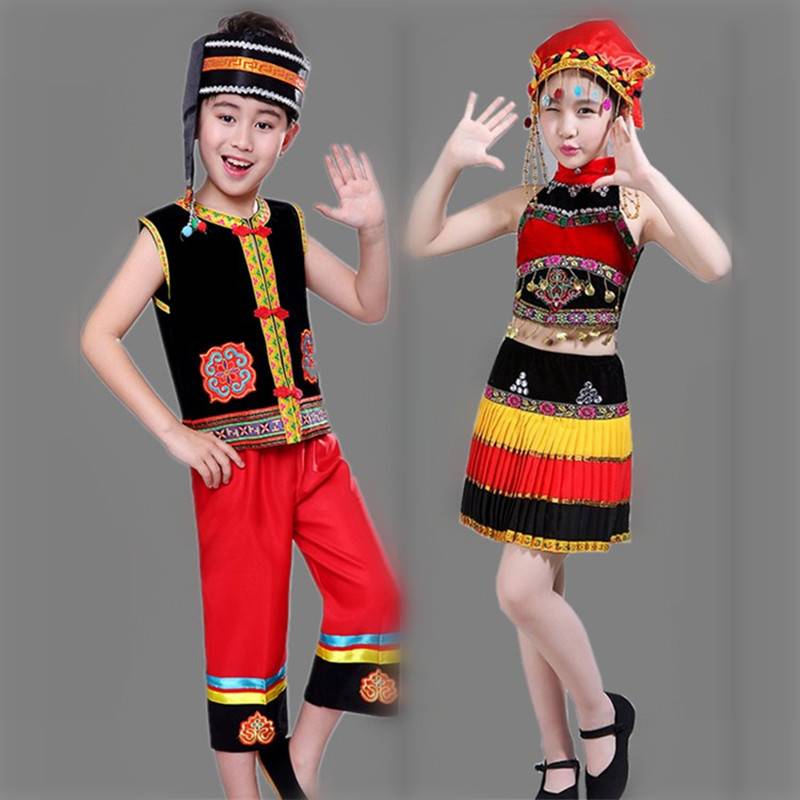 Aotianjiao Yi dance clothing female and Yi people perform national dance clothing Yi nationality pleated skirt Yi clothing girl