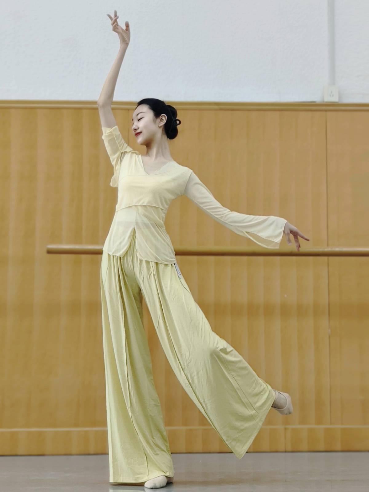 Classical dance body rhyme yae training service girl Chinese dance national dance modern dance clothing top show thin foundation training uniforms
