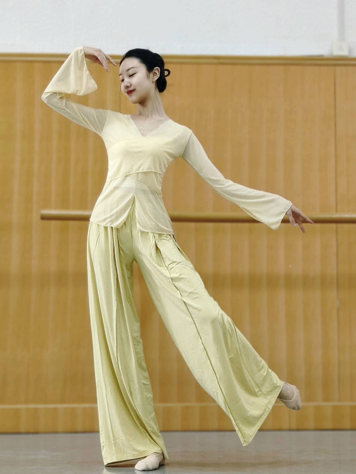 Classical dance body rhyme yae training service girl Chinese dance national dance modern dance clothing top show thin foundation training uniforms