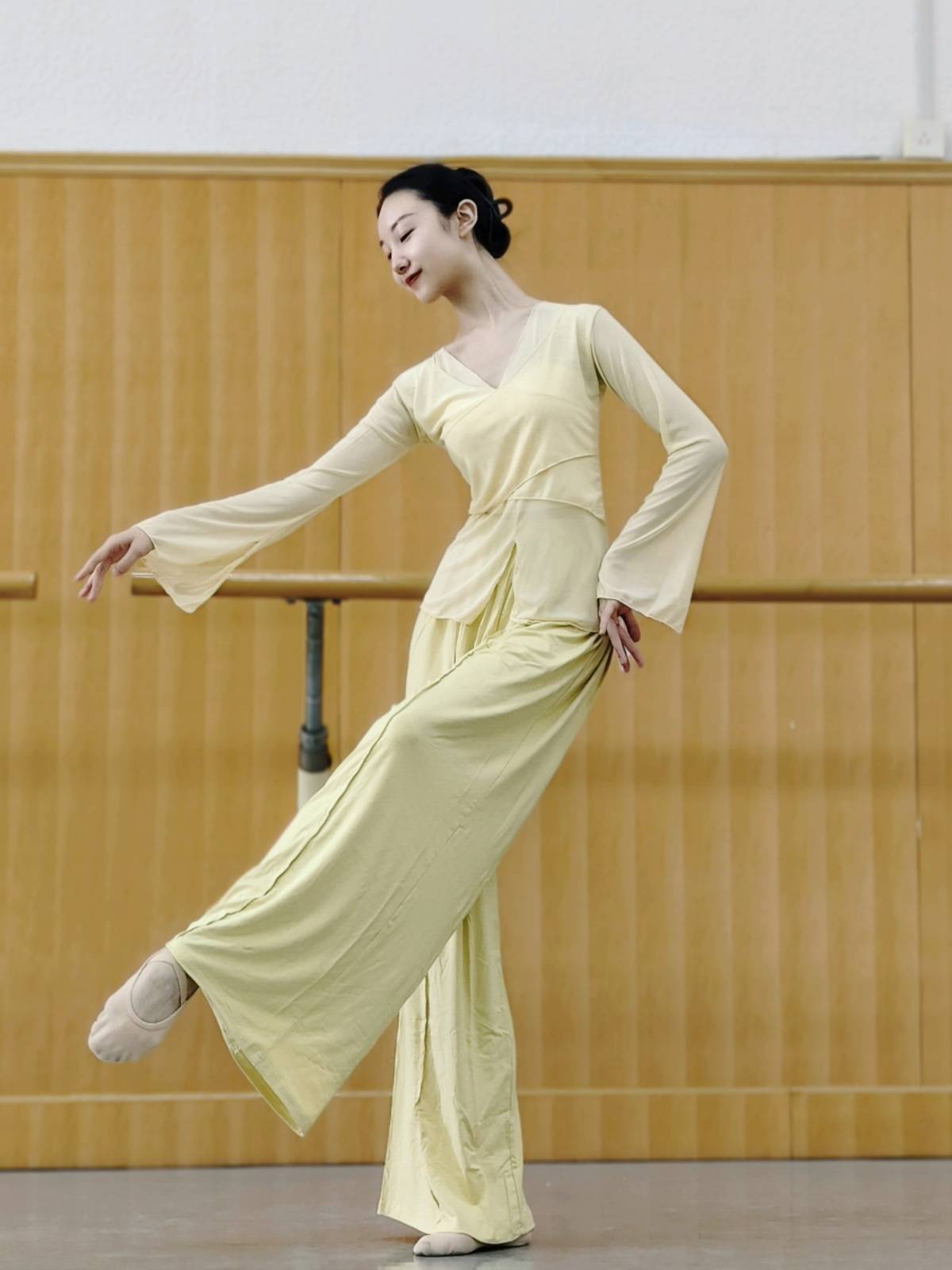 Classical dance body rhyme yae training service girl Chinese dance national dance modern dance clothing top show thin foundation training uniforms