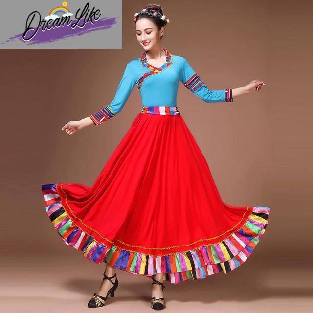 Tibetan dance practice, Tibetan dress plaza dance show, adult national troupe