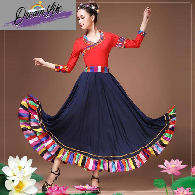 Tibetan dance practice, Tibetan dress plaza dance show, adult national troupe