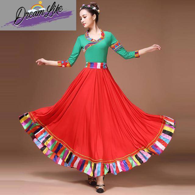 Tibetan dance practice, Tibetan dress plaza dance show, adult national troupe