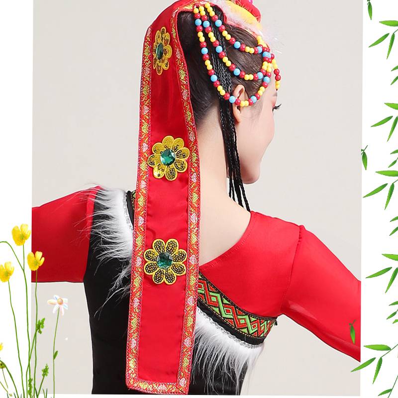 The Tibetan dance head and the new collection of the Tibetan national style with fake braids and Tibetan pearls