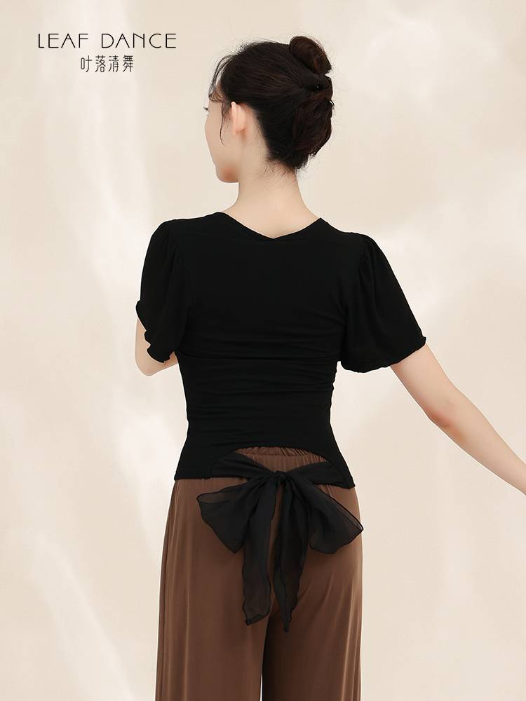 Ye Luo Qing Dance Classical Dance Little Flying Sleeve Bao Shoulder Dance Practice Training Services Chinese Dance Daily Short Sleeve Top
