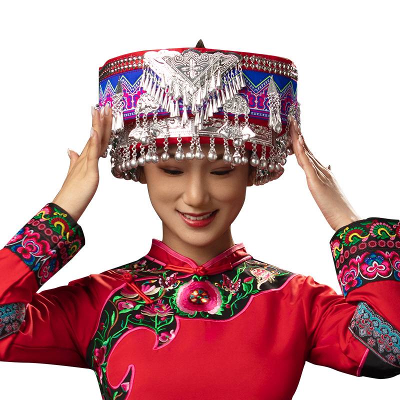 Ethical hat female Miao head jewelry Zhuang Xiangxi Tu family dance performance head jewelry Yi clothing accessories