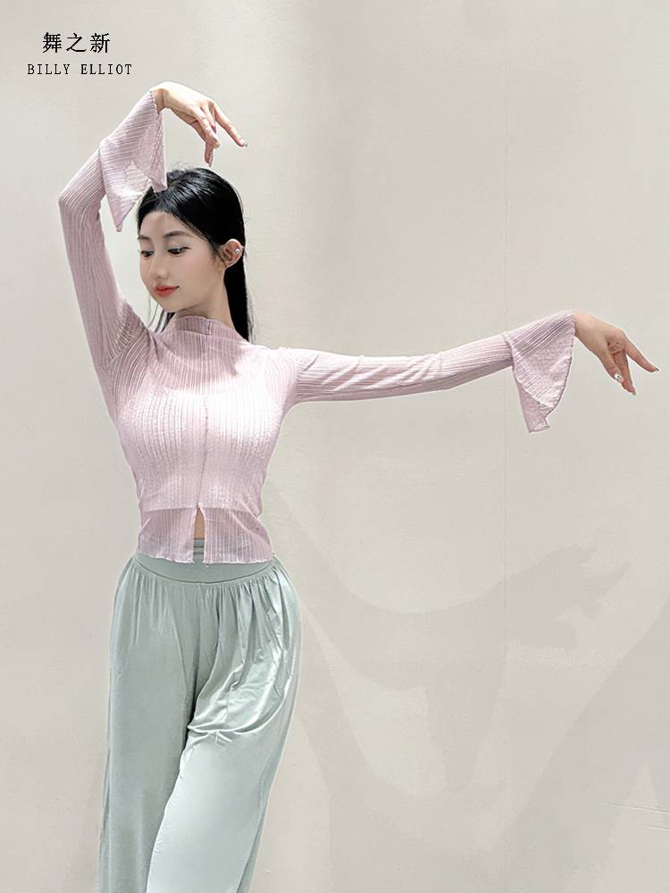 Dance practice uniform net gauze top performance service girl elegant Chinese dance sports clothes 2024 new classical dance gauze jacket